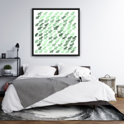 Framed 36 x 36 - Green pattern x