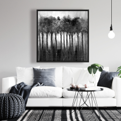 Framed 36 x 36 - Monochrome trees