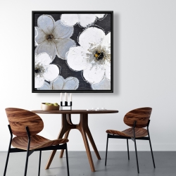 Framed 36 x 36 - Gray flowers