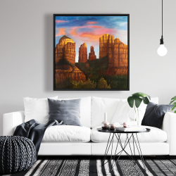 Framed 36 x 36 - Cathedral rock in arizona