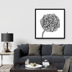 Framed 36 x 36 - Peony line