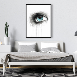 Framed 36 x 48 - Blue eye in watercolor