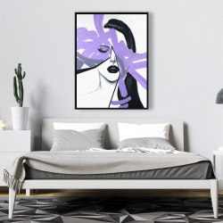 Framed 36 x 48 - Abstract purple woman portrait