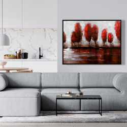 Framed 36 x 48 - Red trees