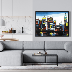 Framed 36 x 48 - Colorful skyline