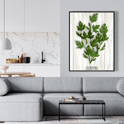 Framed 36 x 48 - Cilantro on wood