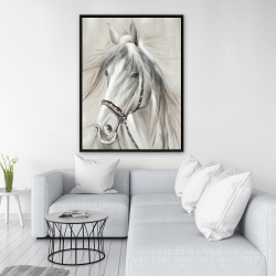 Framed 36 x 48 - Worthy white horse