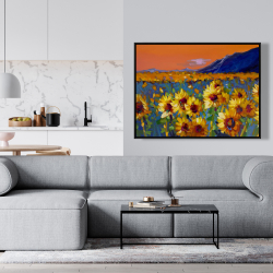 Framed 36 x 48 - Field of sunflowers