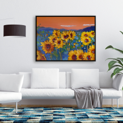 Framed 36 x 48 - Sunflowers by dawn