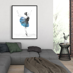 Framed 36 x 48 - Small blue ballerina