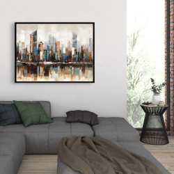 Framed 36 x 48 - Abstract buildings with textures