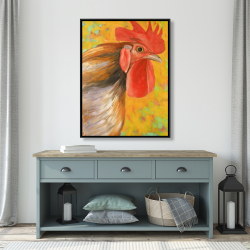 Framed 36 x 48 - Colorful rooster