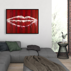 Framed 36 x 48 - Graffiti of a mouth on container