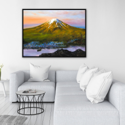 Encadré 36 x 48 - Paysage du mont fuji