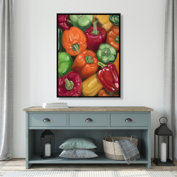 Framed 36 x 48 - Colorful peppers