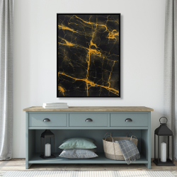 Framed 36 x 48 - Black and gold marble texture