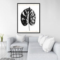 Framed 36 x 48 - Split leaf philodendron with gold lines