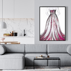 Encadré 36 x 48 -  robe de princesse rose