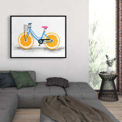Framed 36 x 48 - Orange wheel bike