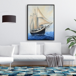 Framed 36 x 48 - Ship gently sailing by a sunny day