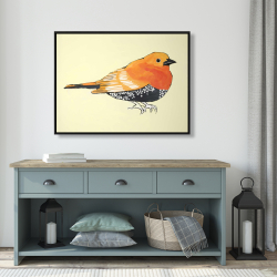 Framed 36 x 48 - Little orange bird illustration