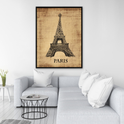 Framed 36 x 48 - Eiffel tower illustration