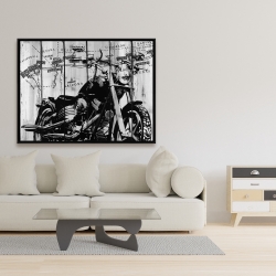 Framed 36 x 48 - Motorcycle grey and black