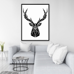 Framed 36 x 48 - Geometric deer head