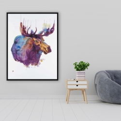 Framed 36 x 48 - Abstract moose