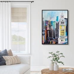 Framed 36 x 48 - Colorful cityscape of manhattan