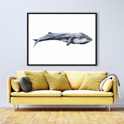 Framed 36 x 48 - Watercolor whale