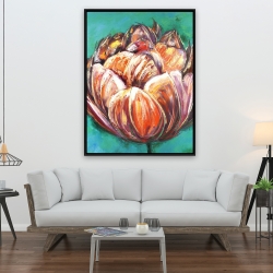 Framed 36 x 48 - Abstract double tulips flower