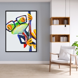 Framed 36 x 48 - Funny frog with glasses