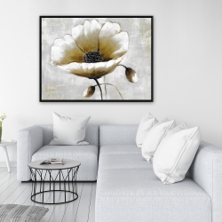 Framed 36 x 48 - Modern beige flower