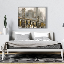 Framed 36 x 48 - Bridge by a cloudy day