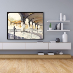Framed 36 x 48 - People in a spacious hall