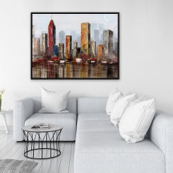 Framed 36 x 48 - Rust looking city