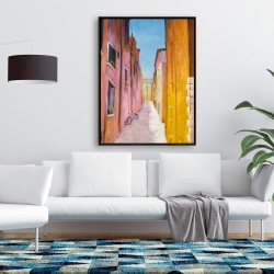 Framed 36 x 48 - Colorful houses in the streets of collioure