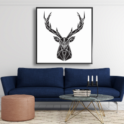 Framed 48 x 48 - Geometric deer head