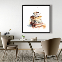 Framed 48 x 48 - Relaxing coffee