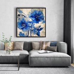 Framed 48 x 48 - Blue flowers