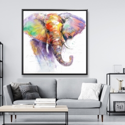 Encadré 48 x 48 - Magnifique éléphant coloré