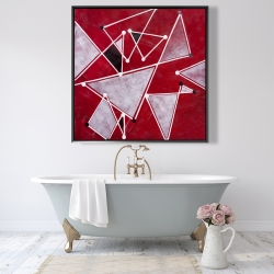 Framed 48 x 48 - White triangles on red background