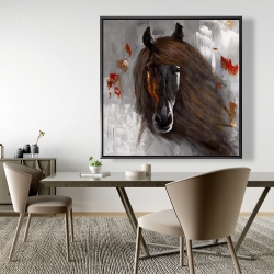 Framed 48 x 48 - Proud brown horse