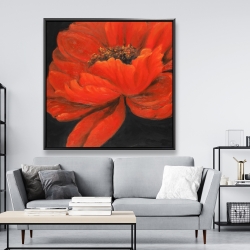Framed 48 x 48 - Red petal flower