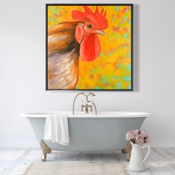 Framed 48 x 48 - Colorful rooster