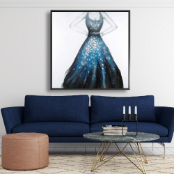 Framed 48 x 48 - Blue princess dress