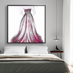 Encadré 48 x 48 -  robe de princesse rose