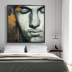 Framed 48 x 48 - Abstract man face