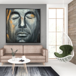 Framed 48 x 48 - Abstract man portrait